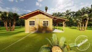 Lateral direita do modelo POP 1-0 de 36,75m²