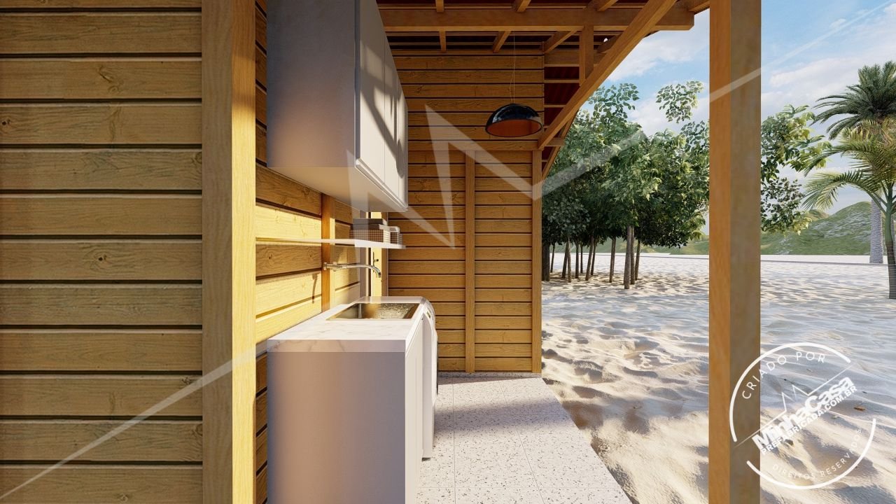 POP 2.1 de 68,31m² — Lavanderia em outro ângulo POP 2.1 de 68,31m² pré-fabricado em madeira pinus autoclave — lavanderia em outro ângulo