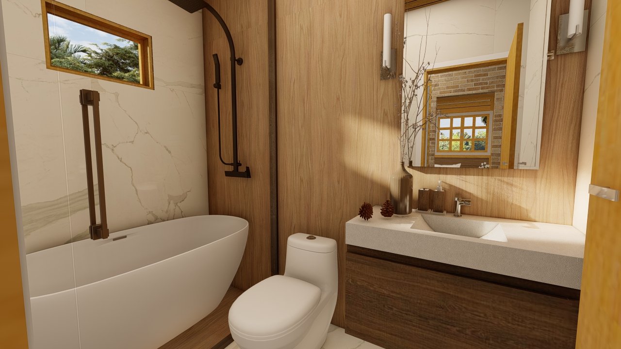 Casa de Madeira Prefabricada banheiro ..