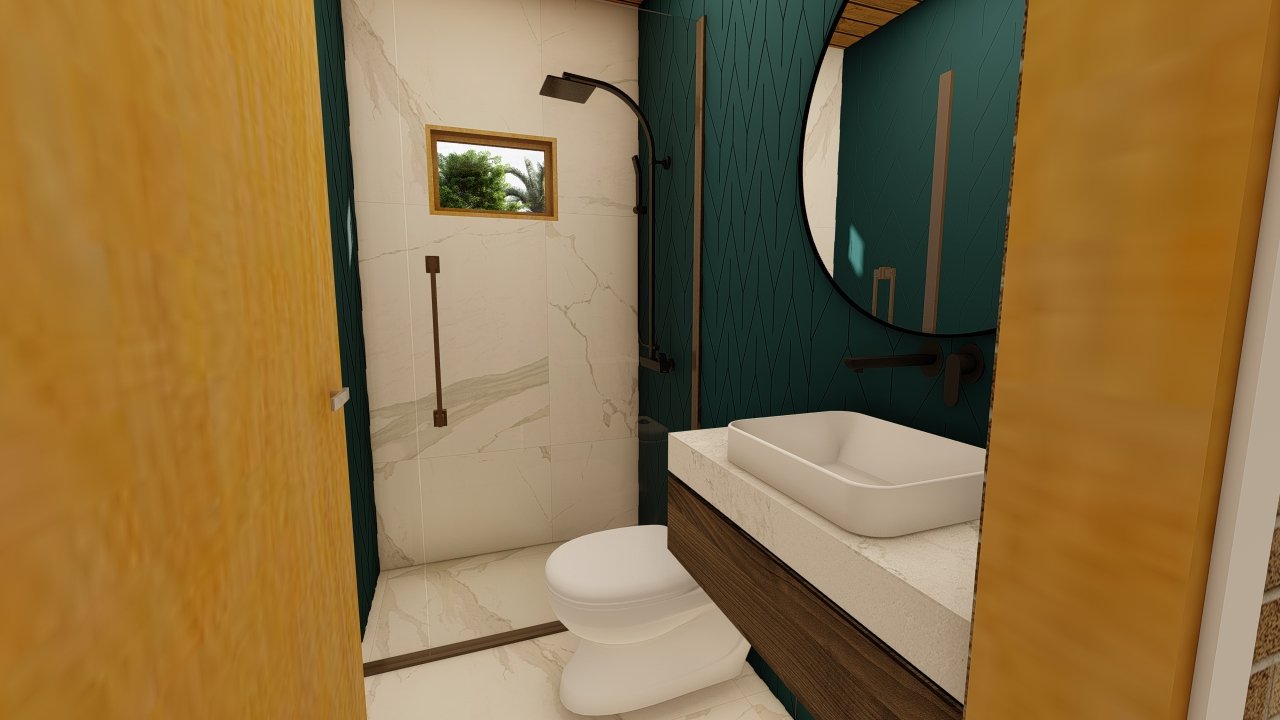 Casa de Madeira Prefabricada banheiro suite