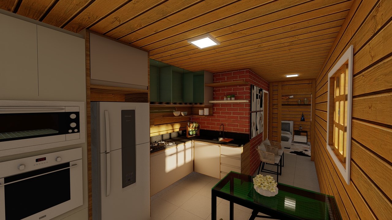 POP 1.1 de 31,5m² — Quarto POP 1.1 de 31,5m² pré-fabricado em madeira pinus autoclave — quarto