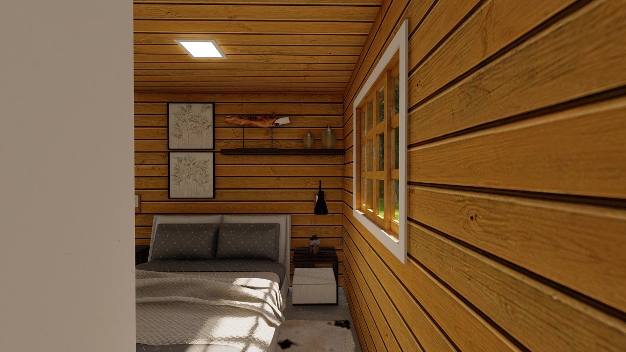 POP 1.1 de 31,5m² — Banheiro em outro ângulo POP 1.1 de 31,5m² pré-fabricado em madeira pinus autoclave — banheiro em outro ângulo