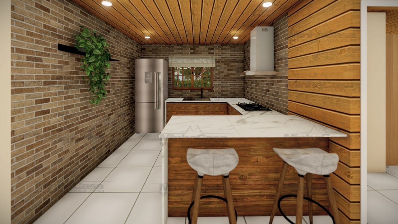 CASA PREFABRICADA COZIHNA Casa de madeira com grande varanda