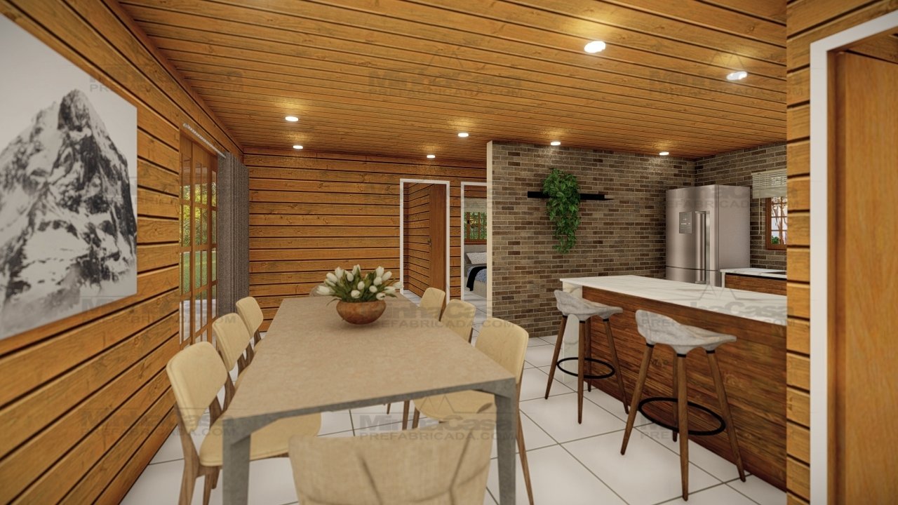 CASA PREFABRICADA MESA JANTA Casa com 3 quartos e suíte