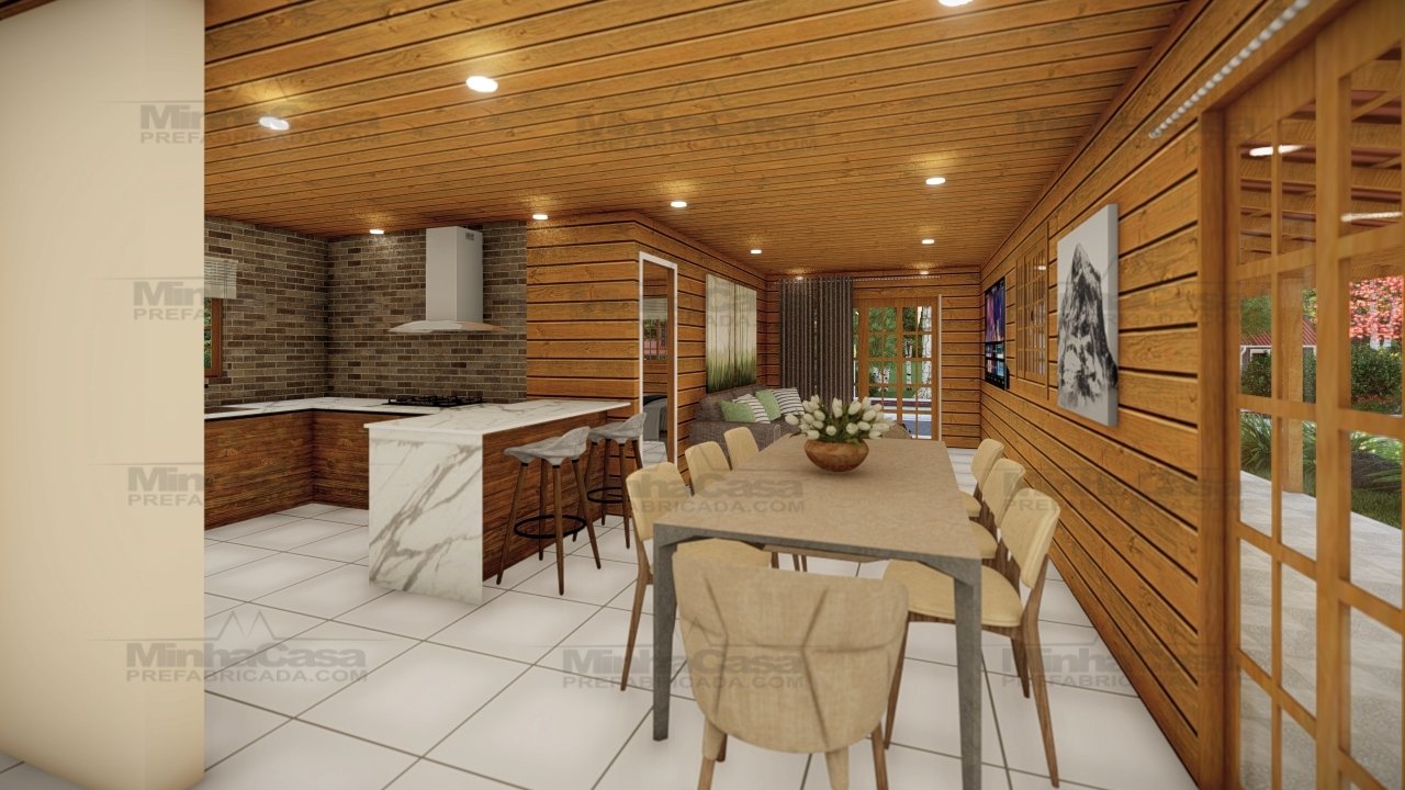 CASA PREFABRICADA POP 3.2 MADEIRA Kit casa com design funcional