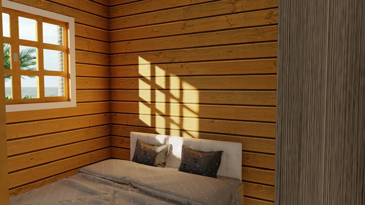 POP 2.2 de 52,50m² — Quarto em foco POP 2.2 de 52,50m² pré-fabricado em madeira pinus autoclave — quarto em foco