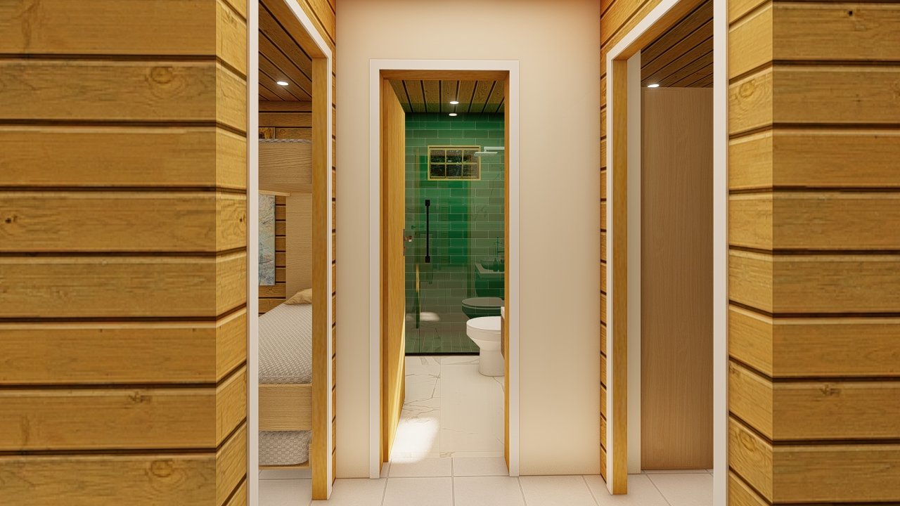 Casa com garagem e planta de 3 quartos Casa com garagem e planta de 3 quartos