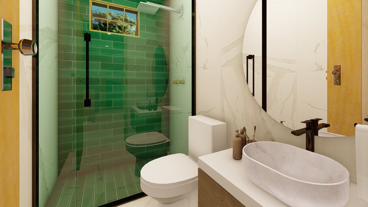 Casa de madeira com planta de 3 quartos e garagem Casa de madeira com planta de 3 quartos e garagem