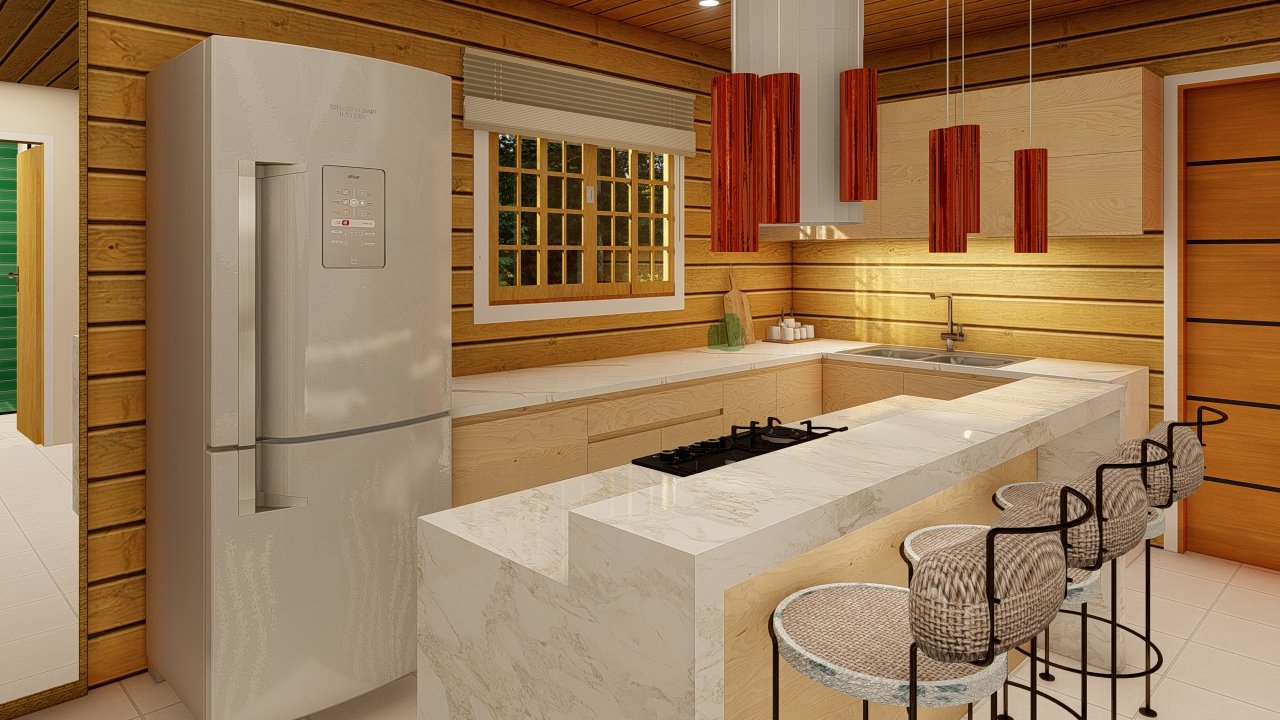 Casa com 3 quartos e garagem em estilo moderno Casa com 3 quartos e garagem em estilo moderno