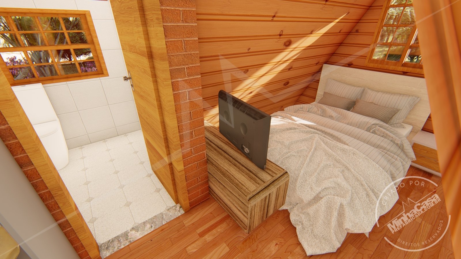 Suíte compacta e aconchegante em chalé Suíte compacta e aconchegante em chalé