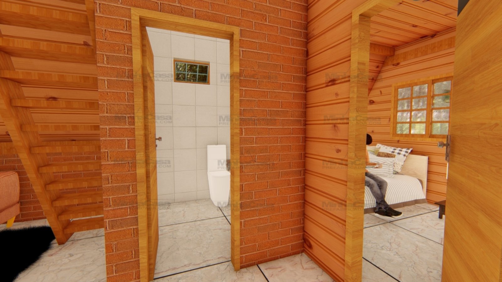 Chalé dois quartos bem planejado Chalé dois quartos bem planejado