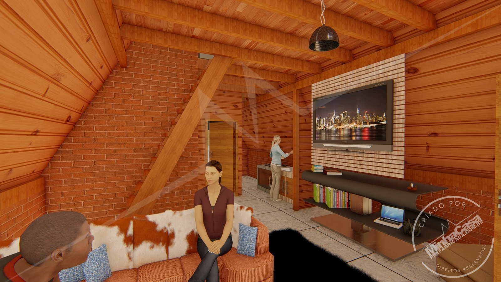 Kit casa com sala e cozinha conjugadas Kit casa com sala e cozinha conjugadas