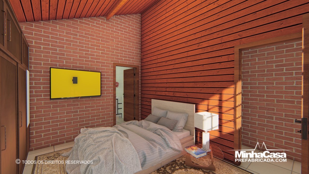 Suíte espaçosa: conforto em casas modulares Suíte espaçosa: conforto em casas modulares