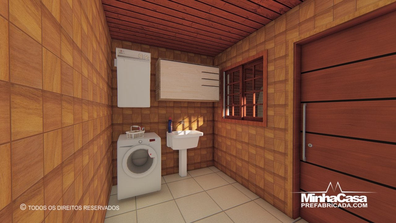 Distribuição de ambientes: suíte, garagem e área de serviço Distribuição de ambientes: suíte, garagem e área de serviço