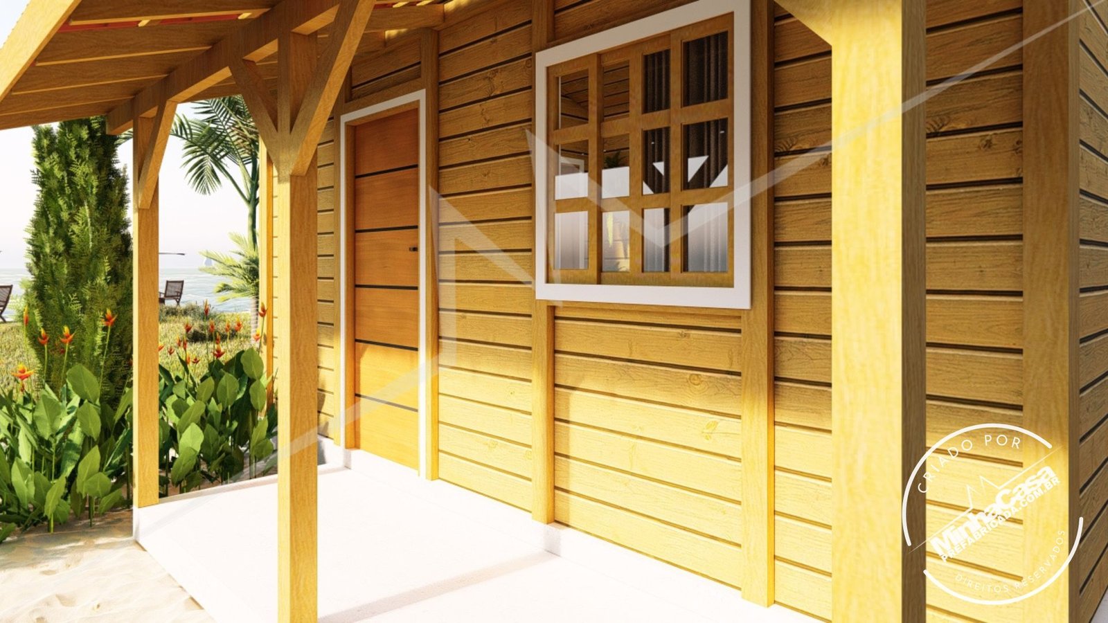 Tiny House TH01 — varanda Varanda da Tiny House TH01 pré-fabricada