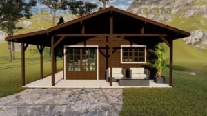 casa de madeira nogueira