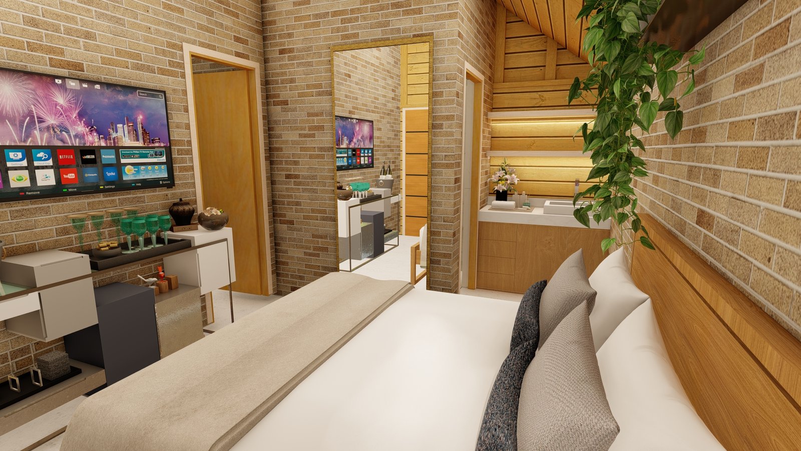 Casa prefabricada de madeira pousada suite compartilhado