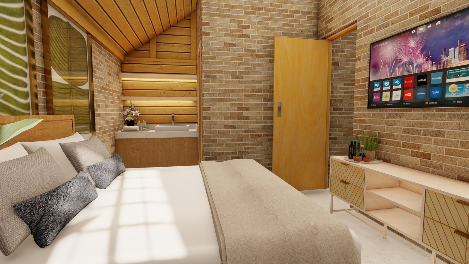 Casa prefabricada de madeira pousada suite compartilhado suite