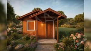 Close ampliado da fachada frontal do Super Pop 1 em pinus autoclave