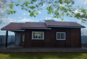 A casa de madeira, o abrigo acolhedor que encanta corações.