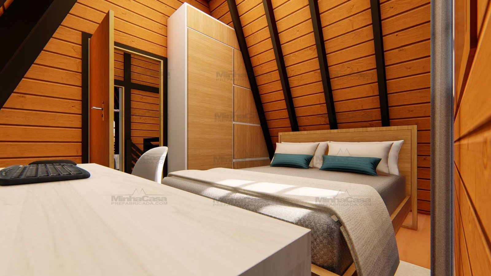 quarto casa de madeira prefabricada chalé de madeira com isolamento térmico