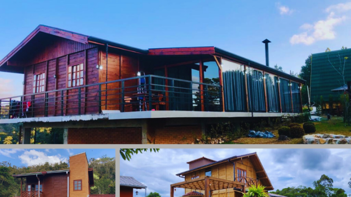 Casa de madeira, aconchego natural que envolve com charme e tranquilidade.