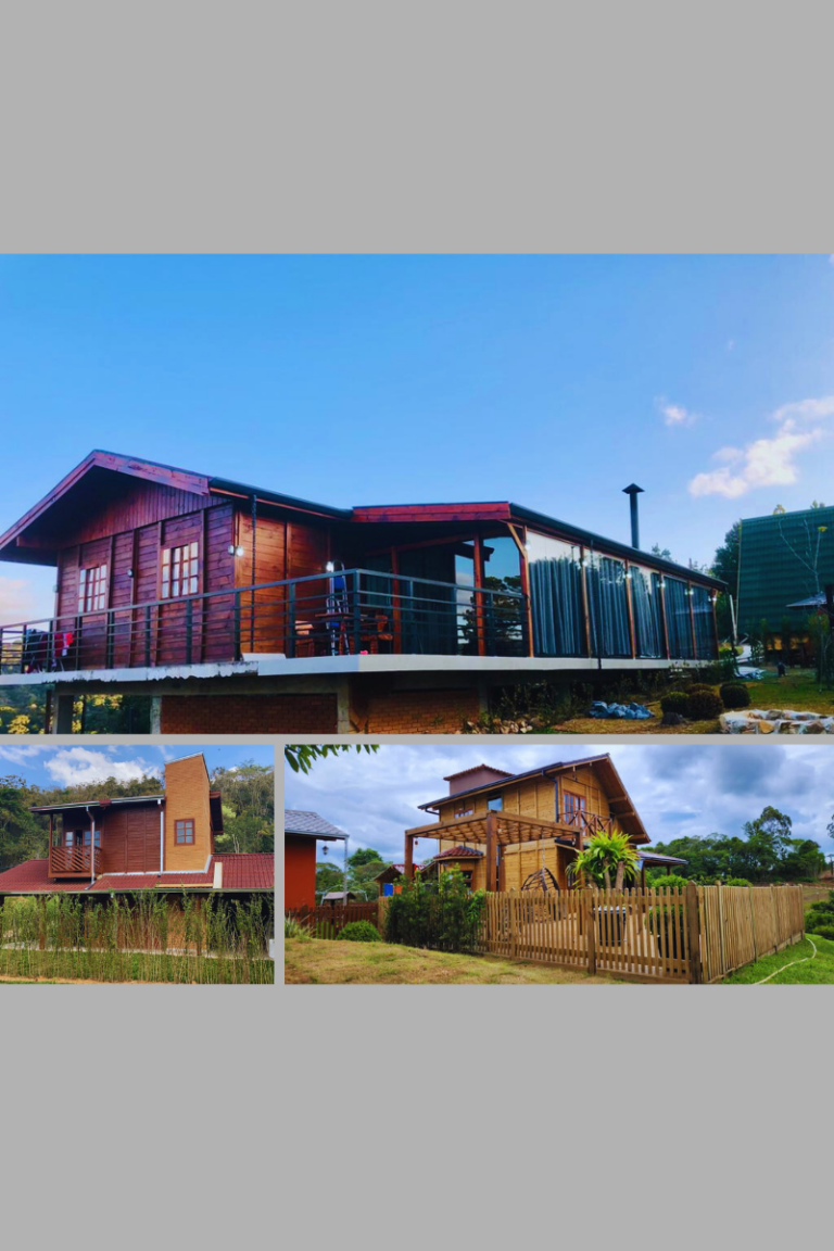 Casa de madeira, aconchego natural que envolve com charme e tranquilidade.