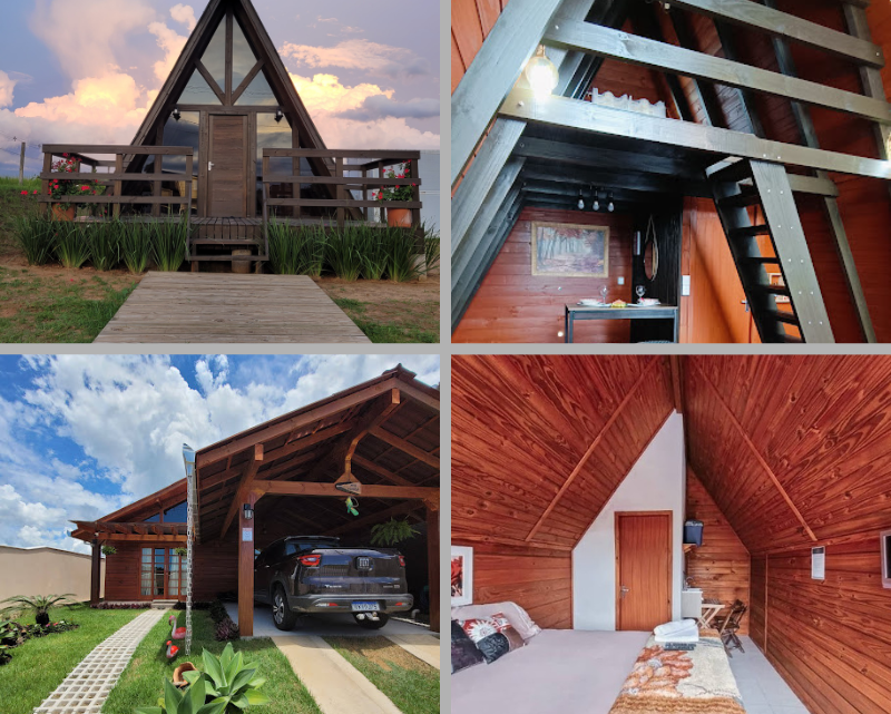 Casa de madeira, aconchego rústico que envolve com charme e tranquilidade.