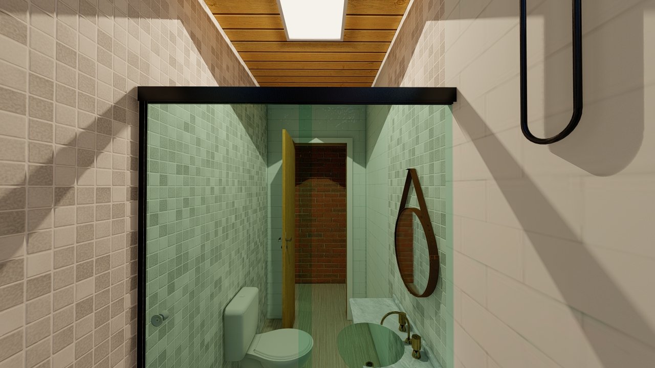 Banheiro POP 3.5 – box Banheiro POP 3.5 – visão do box para fora