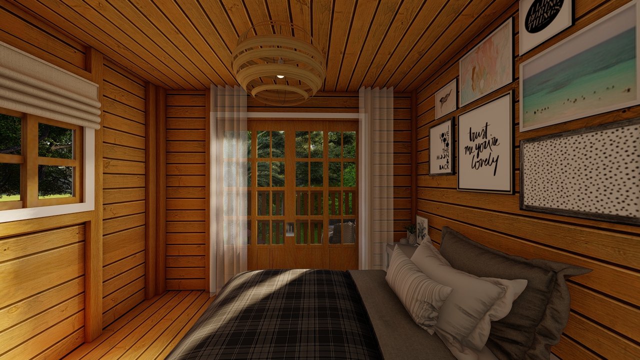 POP 3.5 de 87,10m² — varanda do quarto superior Porta da varanda do segundo quarto no POP 3.5 de oitenta e sete vírgula dez metros quadrados