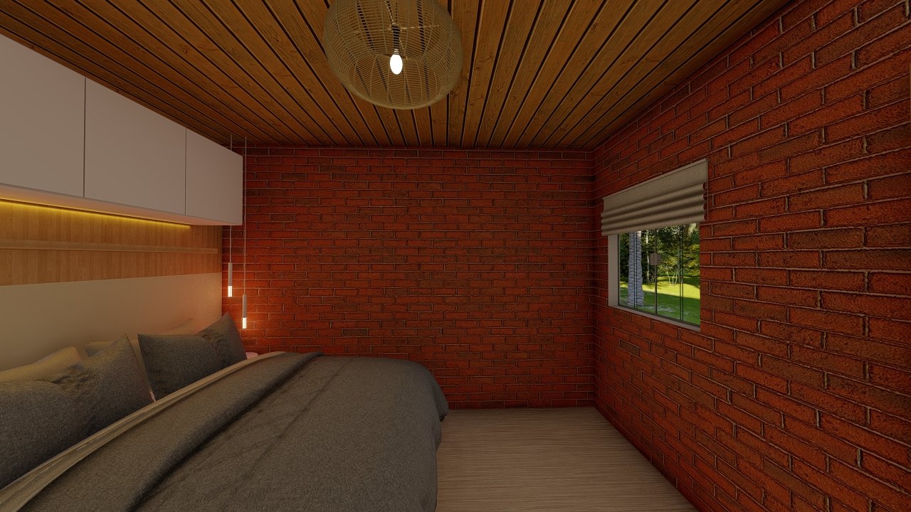 POP 3.5 de 87,10m² — quarto térreo (1) Terceiro quarto no pavimento térreo do POP 3.5 de oitenta e sete vírgula dez metros quadrados