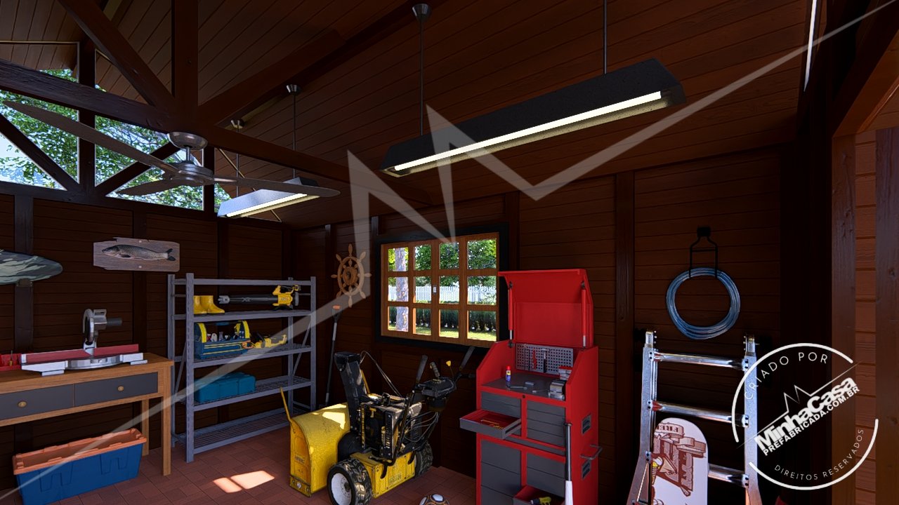 Interior do Galpão Celeiro — outro ângulo Ângulo lateral do interior do Galpão Celeiro durante o dia