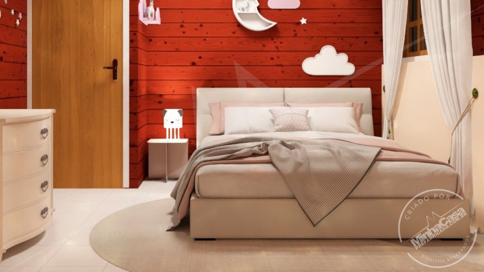 Quarto Térreo Noturno (Ângulo 2) Quarto térreo da Pousada POP 2.4 à noite por outro ângulo, luz suave.